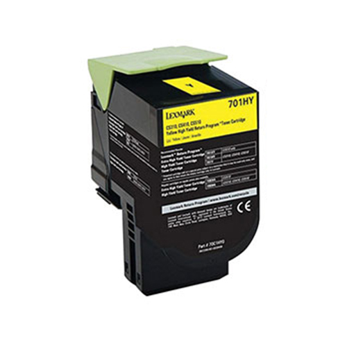 Premium Quality High Capacity Yellow Toner Cartridge compatible with the Lexmark (701HY) 70C1HY0