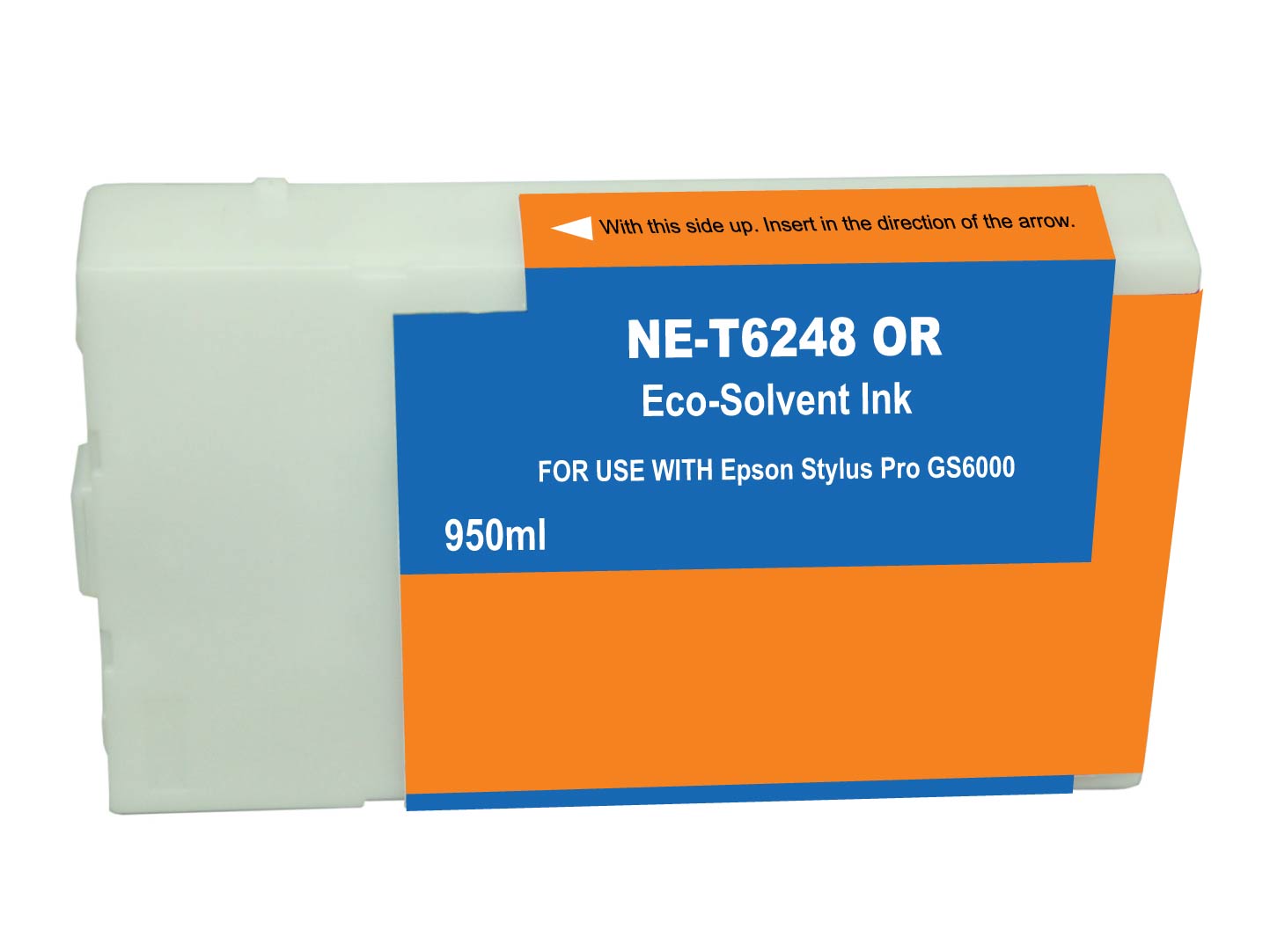 Premium Quality Orange Solvent Inkjet Cartridge compatible with the Epson T624800