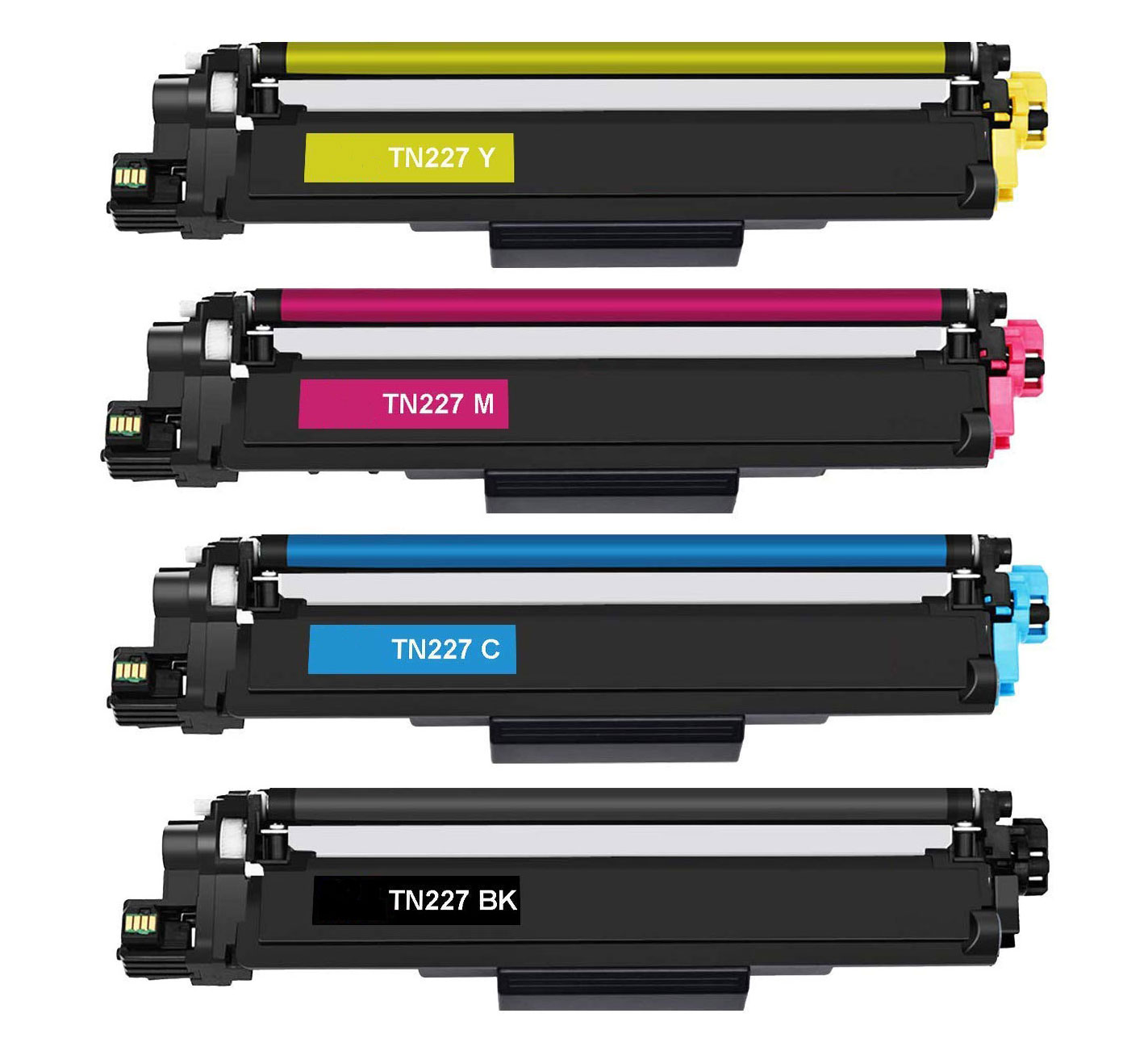 Premium Quality Black. Cyan. Magenta. Yellow High Yield Toner Cartridges compatible with Brother TN-227BK. TN-227C. TN-227M. TN-227Y