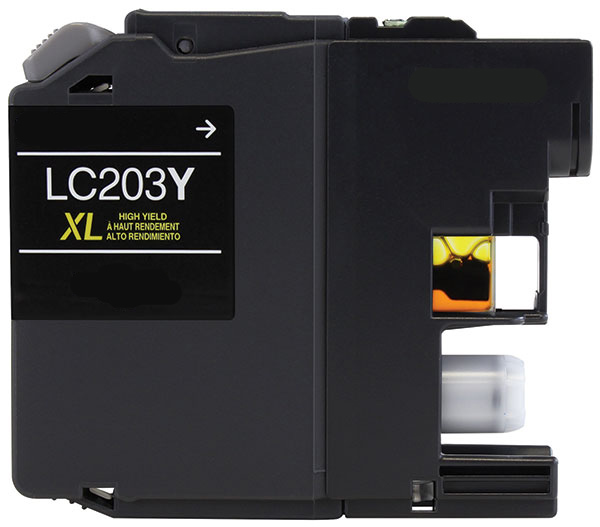 Premium Quality High Capacity Yellow Inkjet Cartridge compatible with the Brother LC-203Y