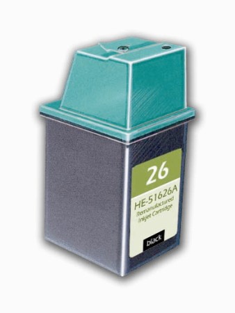 Premium Quality Black Inkjet Cartridge compatible with the HP (HP 26) 51626A