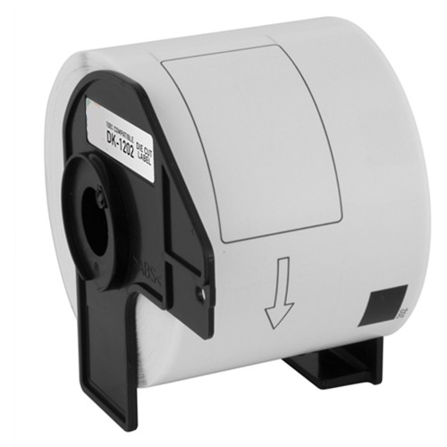 Genuine (100 length) 2.4" x 3.9" / 62mm x 100mm Die-cut White Paper Shipping Labels compatible with the Brother DK-1202