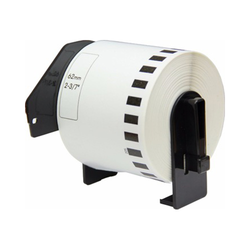 Genuine (400 pcs) 2.4 x 100/ 62mm x 30.4m Continous Length White Paper compatible with the Brother DK-2205