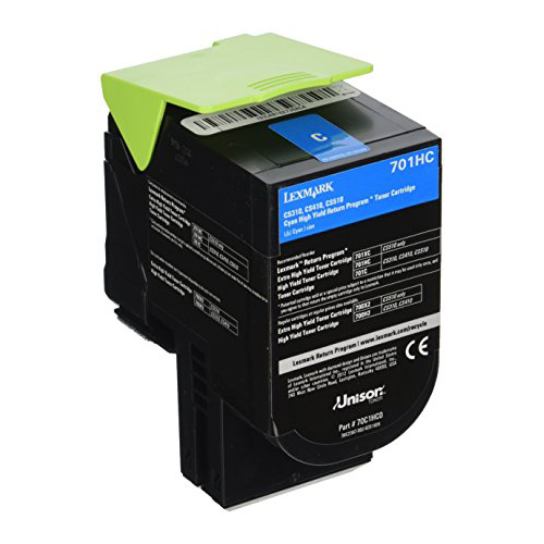 Premium Quality High Capacity Cyan Toner Cartridge compatible with the Lexmark (701HC) 70C1HC0