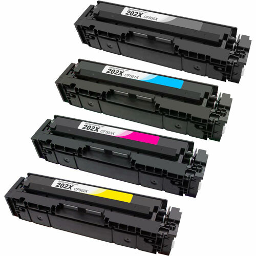 Premium Quality Black. Cyan. Magenta. Yellow Toner Cartridges compatible with HP CF500X. CF501X. CF502X. CF503X (HP 202X)