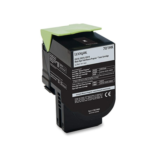Premium Quality High Capacity Black Toner Cartridge compatible with the Lexmark (701HK) 70C1HK0