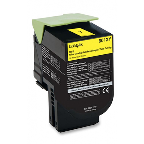 Premium Quality Extra High Capacity Yellow Toner Cartridge compatible with the Lexmark 80C1XY0