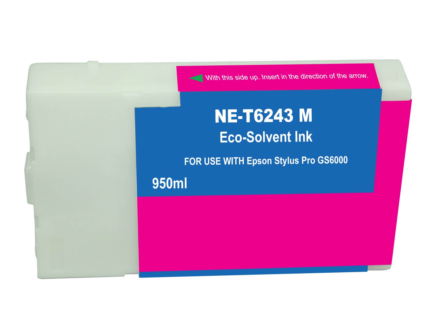 Premium Quality Magenta Solvent Inkjet Cartridge compatible with the Epson T624300