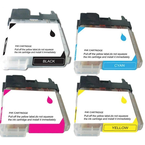 Premium Quality High Capacity BK. C. M. Y (Bulk Package-4 pcs LC65Bk. 2pcs each of LC65C.M.Y)  Inkjet Cartridges compatible with the Brother  LC-65BK/C/M/Y