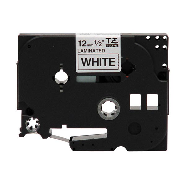 Genuine OEM Black Print on White Label Tape compatible with the Brother TZe-241/TZ-241