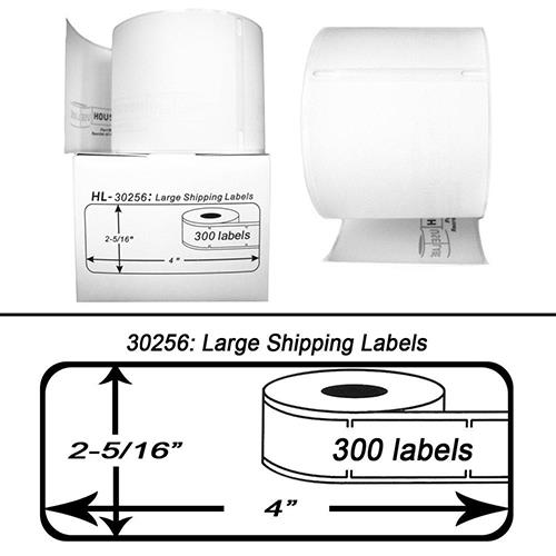 Genuine (1000 pcs) 2.3" x 4" Large Shipping Labels compatible with the Dymo 30256