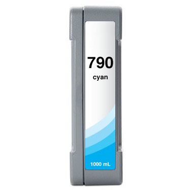 Premium Quality Cyan Low Solvent Inkjet Cartridge compatible with the HP (HP 790) CB272A