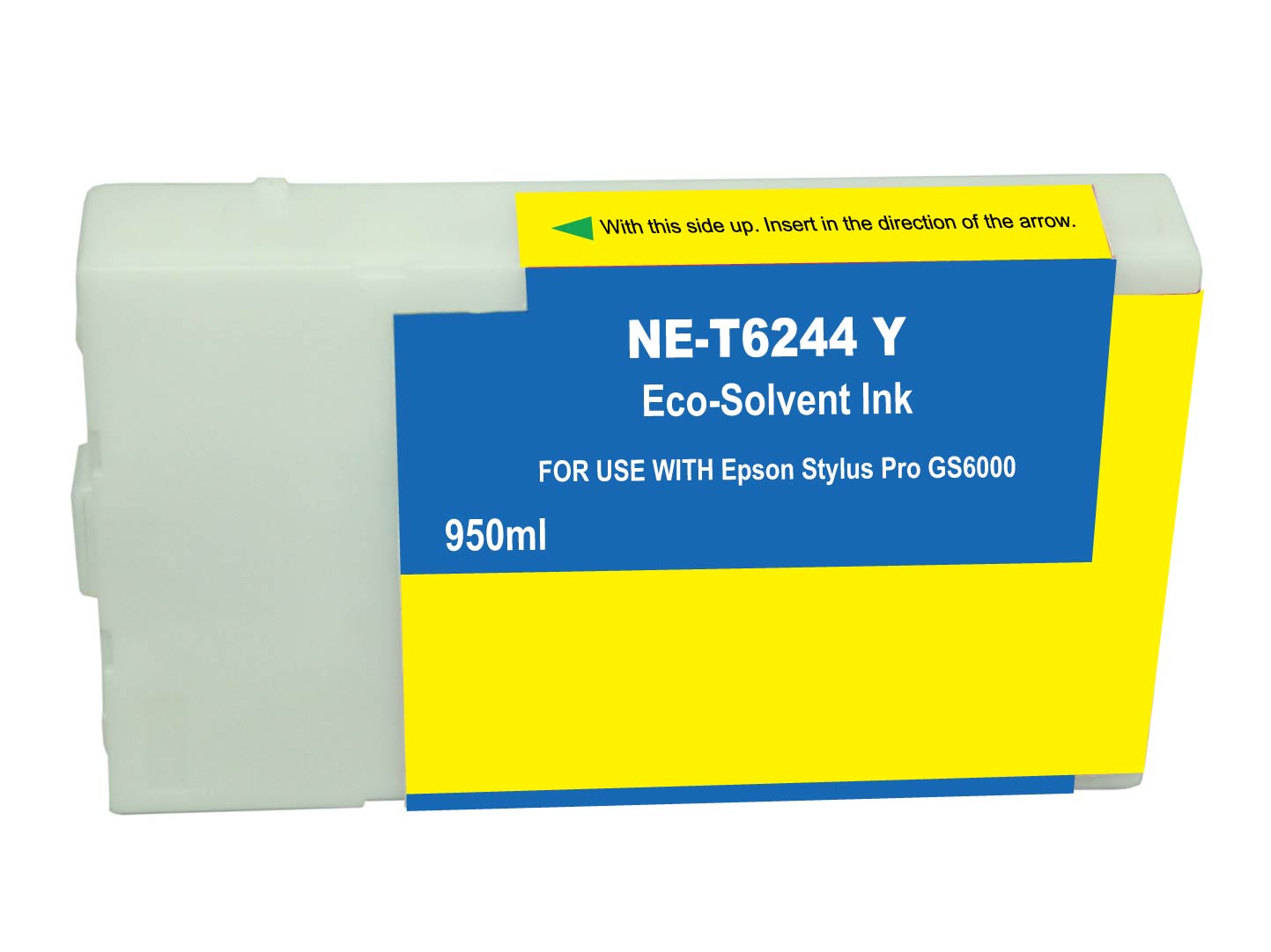 Premium Quality Yellow Solvent Inkjet Cartridge compatible with the Epson T624400