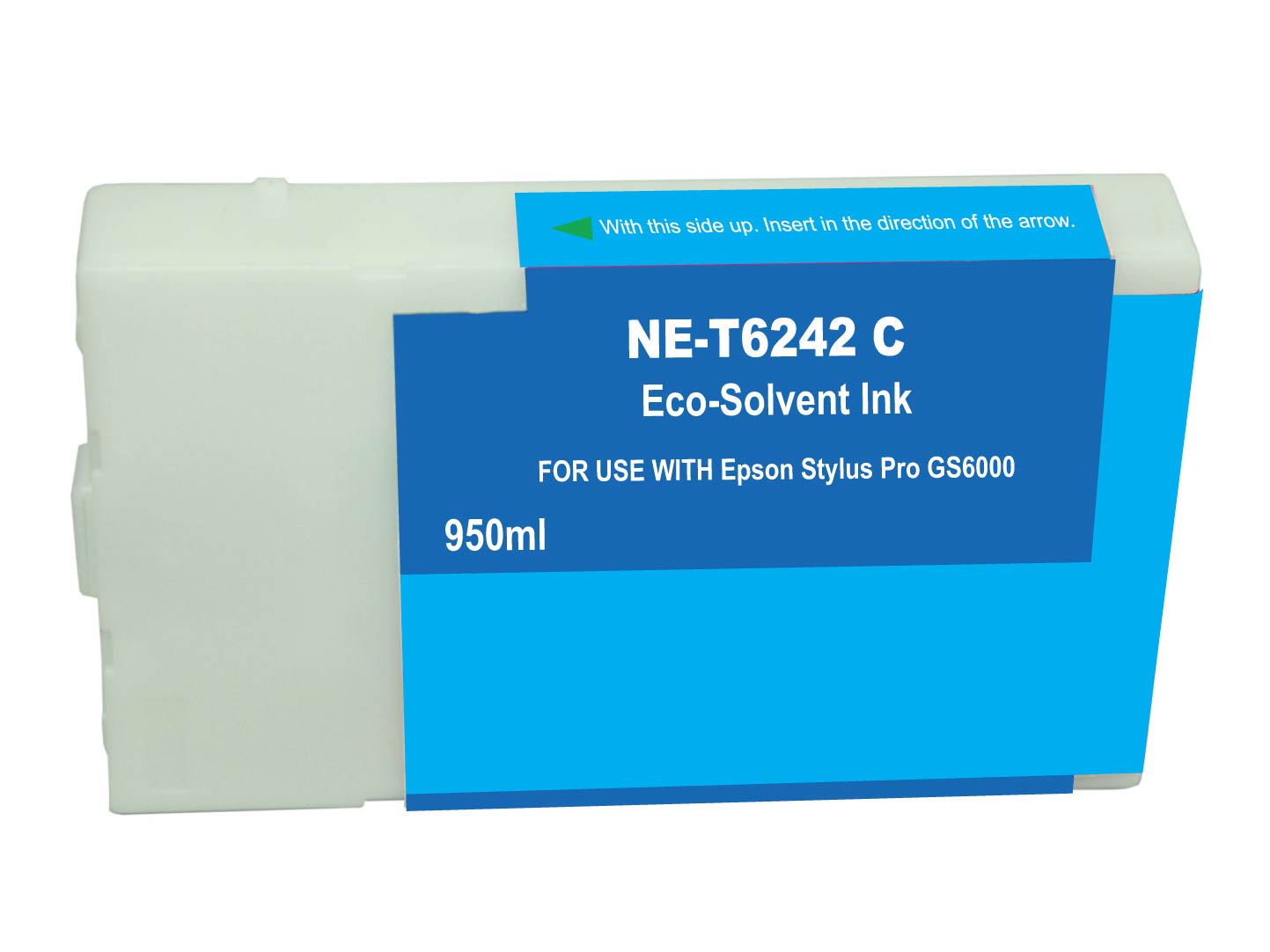 Premium Quality Cyan Solvent Inkjet Cartridge compatible with the Epson T624200