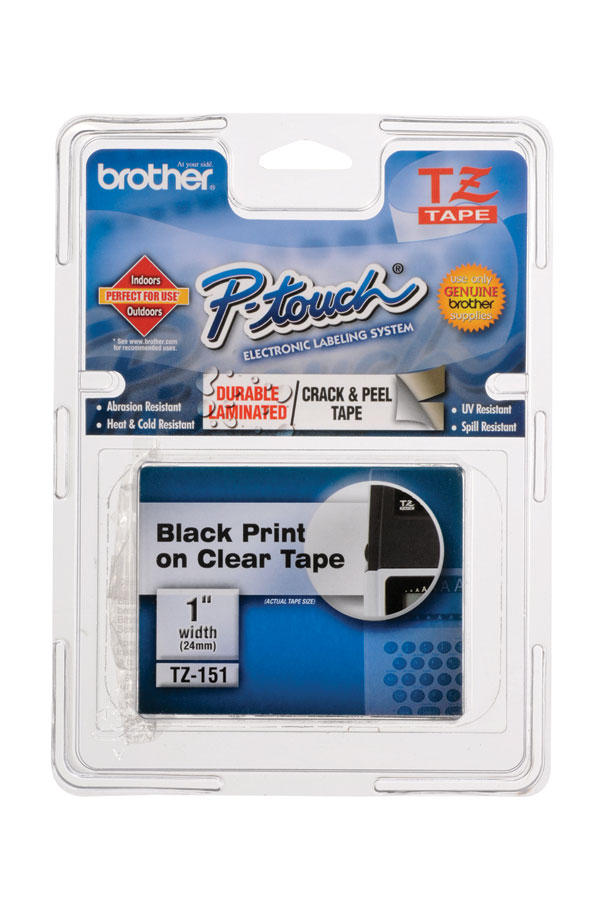 Premium Quality  Black on Transparent P-Touch Label Tape compatible with the Brother (TZ151) TZe151