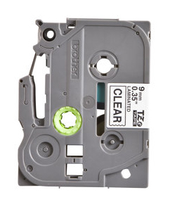Genuine OEM Black Print on Clear Label Tape compatible with the Brother TZe-121/TZ-121