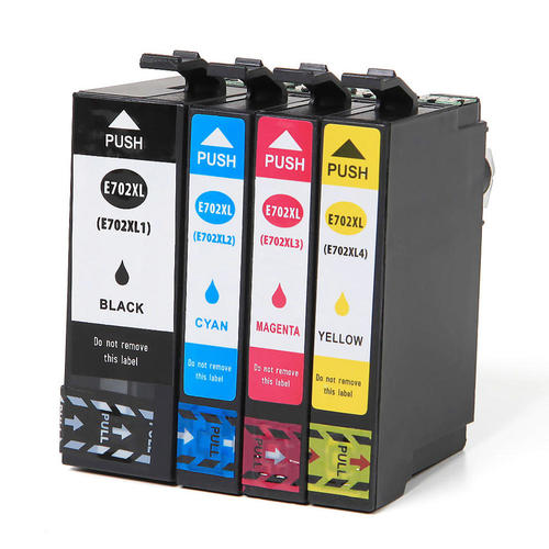 Premium Quality 2 Black. 1 each Cyan. Magenta. Yellow High Yield Ink Cartridges compatible with Epson T702XL-5Pk (Epson 702XL)