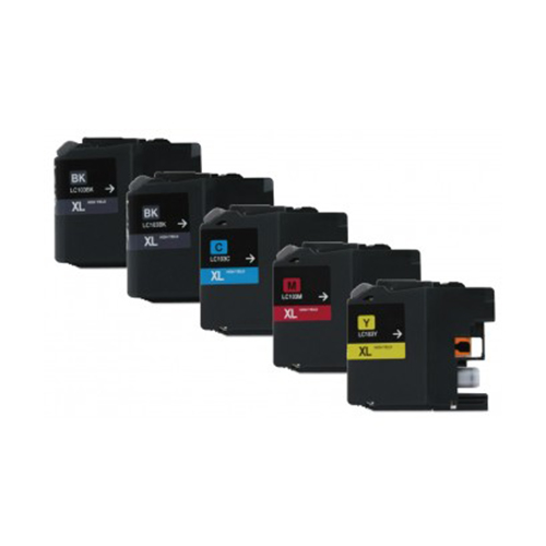 Premium Quality Black. Cyan. Magenta. Yellow High Capacity Inkjet Cartridge compatible with Brother LC-103Bk. LC-103C. LC-103M. LC-103Y
