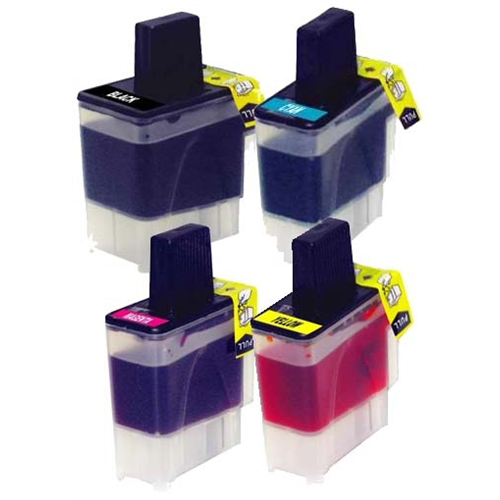 Premium Quality  BK. C. M. Y (Bulk Package-4 pcs LC41Bk. 2pcs each of LC41C.M.Y)  Inkjet Cartridges compatible with the Brother  LC-41BK/C/M/Y