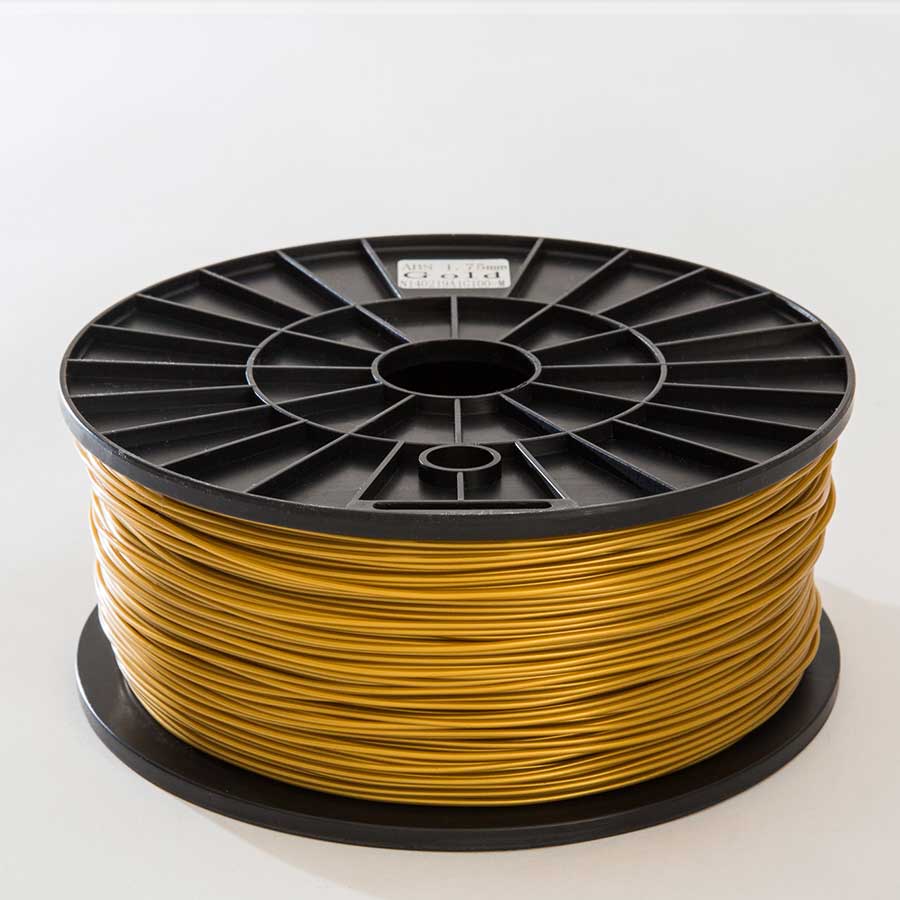 Premium Quality Gold ABS 3D Filament compatible with the Universal PFABSGLD